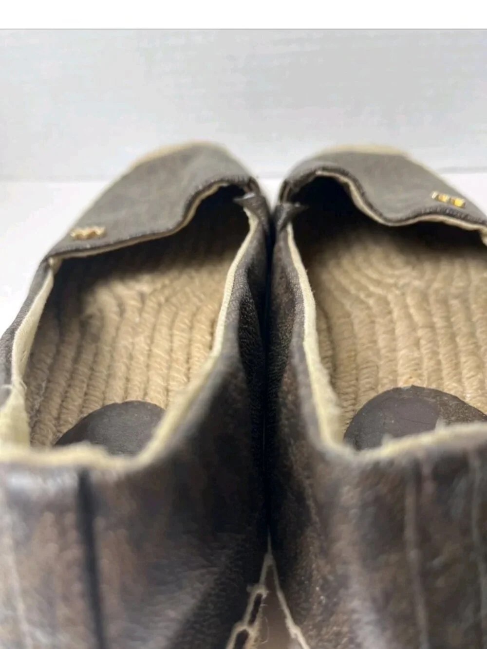 Michael Kors MK Logo Brown Espadrille Flats Size 8.5M